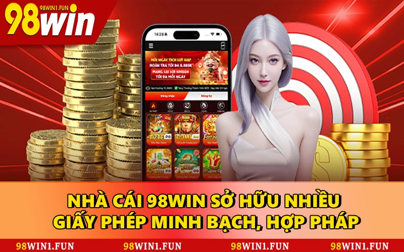Nhà cái 98WIN sở hữu nhiều giấy phép minh bạch, hợp pháp